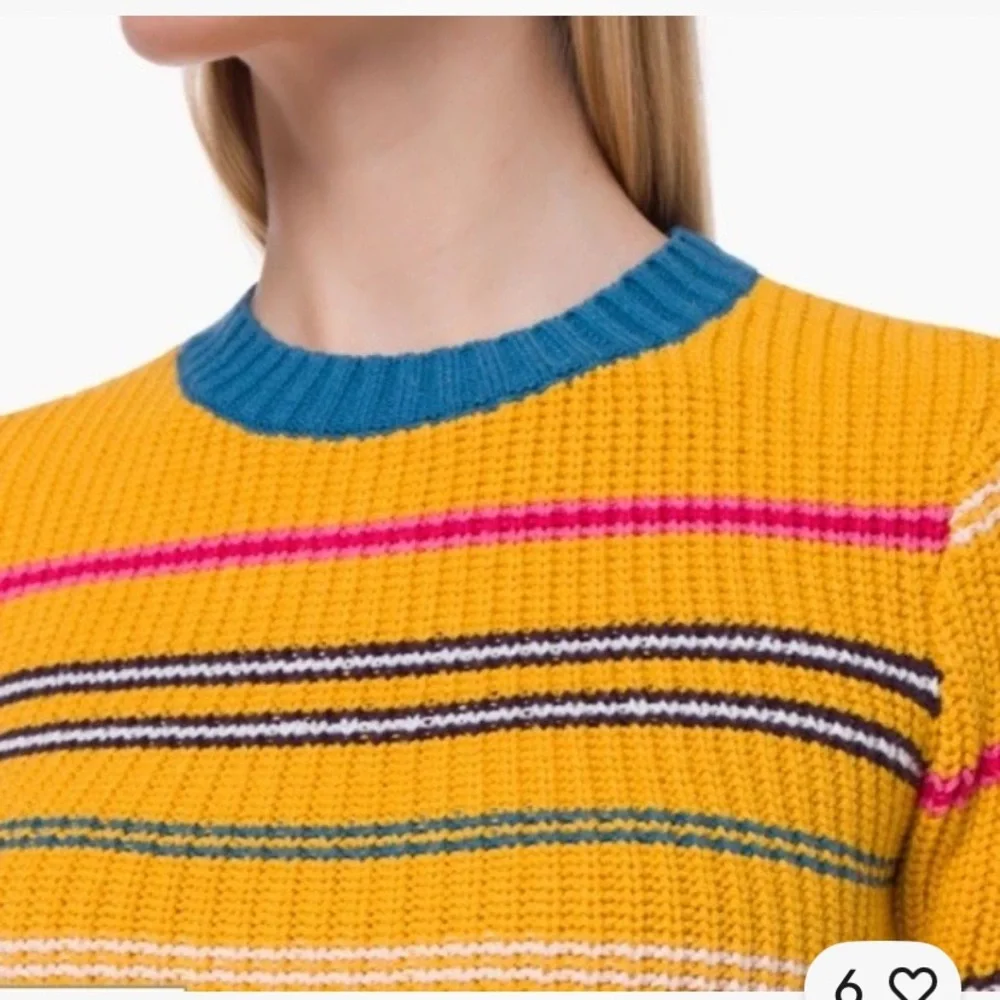 Staud seaway knit mini Striped‎ Yellow Knit Dress size small